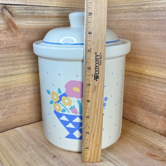 Vintage Cookie Jar 1986 HMK Auntie Em Collection Floral Flowers Basket - Picture 10 of 10